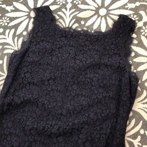 Navy Lace Cocktail Dress, Sz 10P